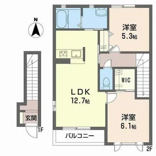 サニーサイドF【F201号室】の間取り