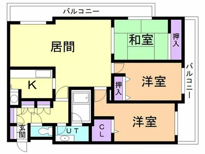 りら・ガーデン登別【3階】の間取り