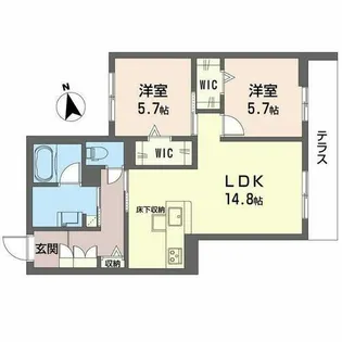ソラマ【0102号室】の間取り