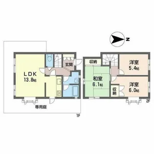 杉澤メゾネット【0101号室】の間取り
