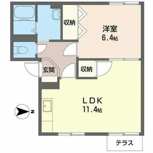 ファミール竹上【0102号室】の間取り