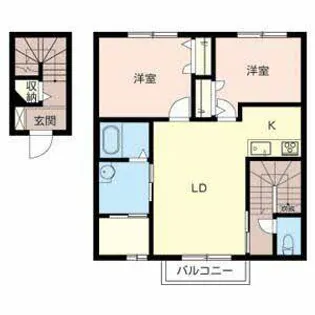 ヴェルジェ【B203号室】の間取り