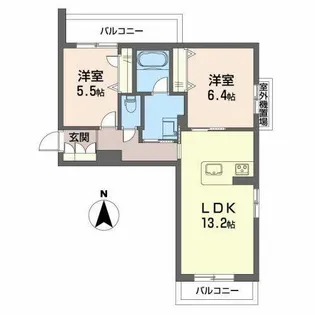 サクラ・メゾン西大寺【0201号室】の間取り