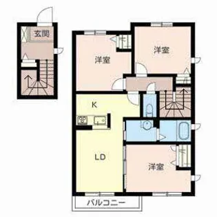 ラヴィーヌ【0201号室】の間取り