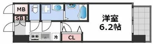 エスリードレジデンス大阪難波【5階】の間取り