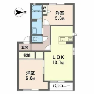 サニーソシアA【A101号室】の間取り