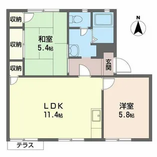 グリーンハイツ1号館【0102号室】の間取り