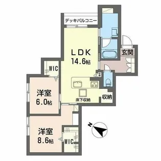 コティマヒルズ生駒【0105号室】の間取り
