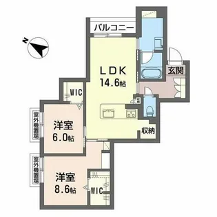 コティマヒルズ生駒【0305号室】の間取り
