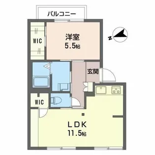 メゾンソワニエB棟【0205号室】の間取り