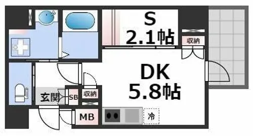 ソルテラス阿波座ウィズ【6階】の間取り