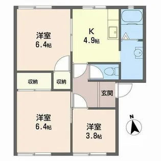 コーポ向陽台【A101号室】の間取り