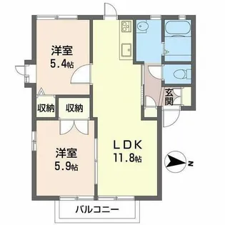 ディアスあこちこ【0201号室】の間取り