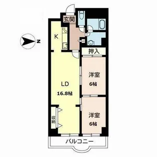 グランディ白鷺【0407号室】の間取り