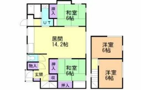 北海道室蘭市増市町1丁目【一戸建】の間取り