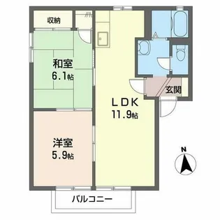 2LDKの間取り画像