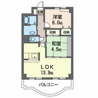 メディオグリシーナF【0606号室】の間取り