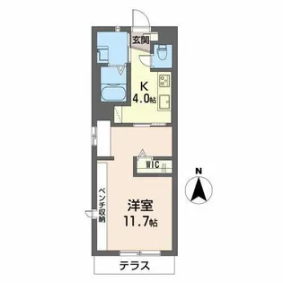 ジュネス・コート【0107号室】の間取り