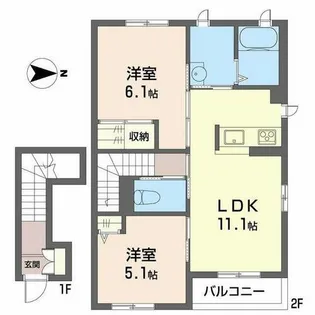 Luire・シャーメゾン【2階】の間取り