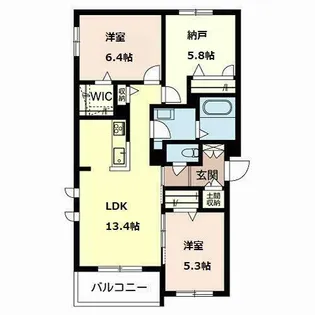 シャーメゾン 和【0201号室】の間取り