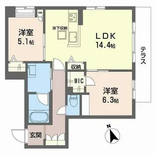 シャーメゾン シンフォニア【0103号室】の間取り