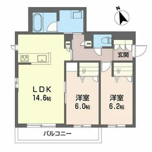 シャーメゾン シンフォニア【0201号室】の間取り