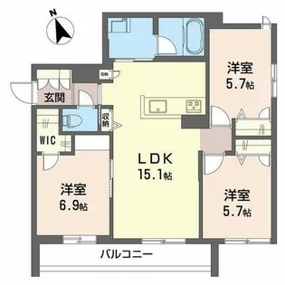 シャーメゾン シンフォニア【0205号室】の間取り