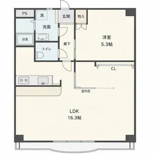 ユーライフ加家【2D号室】の間取り