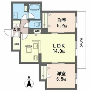 シャーメゾン レーヴ【0103号室】の間取り