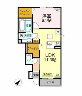 ルワンジュ C【1階】の間取り