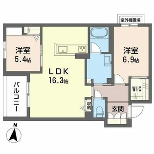 シャーメゾン レソール【0203号室】の間取り