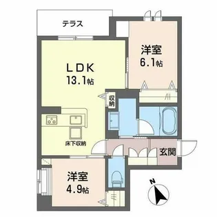 シャーメゾン アヴァンス【1階】の間取り