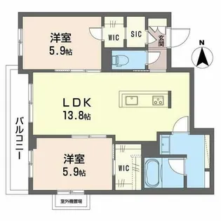 シャーメゾンケーツー【0302号室】の間取り
