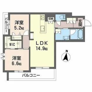 シャーメゾン レソール【0205号室】の間取り