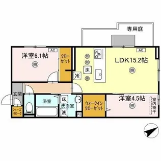 アピアランス中井【1階】の間取り