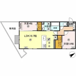 アピアランス中井【1階】の間取り