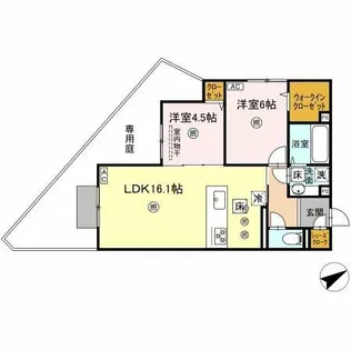 アピアランス中井【1階】の間取り