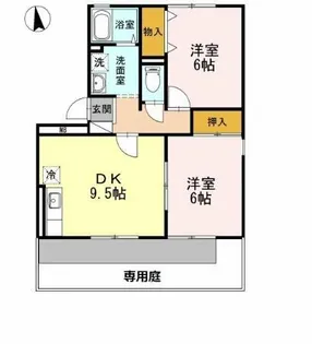 メルベーユ前田【1階】の間取り