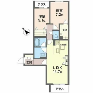 シャーメゾン ルポア【0102号室】の間取り