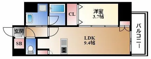 プレサンスロジェ丸の内PRIMECASA【9階】の間取り