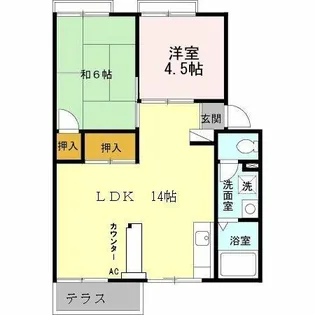 プレジール弥生が丘 A棟【1階】の間取り