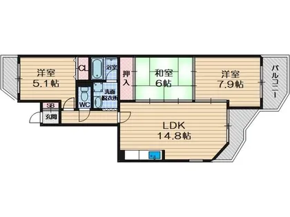 エスポワール中内【3階】の間取り