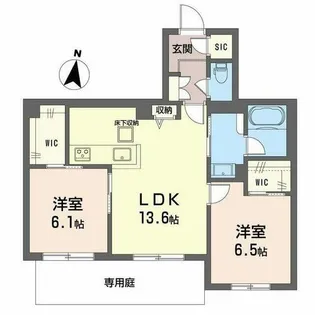 シャーメゾン フェレザ【0102号室】の間取り