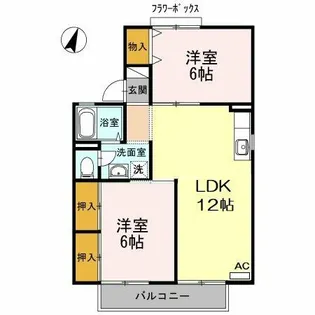 セジュール朽網 A棟【2階】の間取り