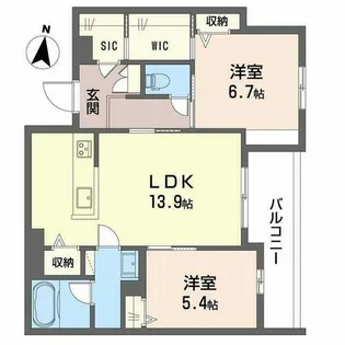 シャーメゾン フェレザ【0206号室】の間取り