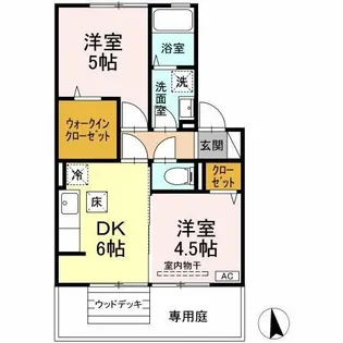 サンクラーズメゾン A棟【1階】の間取り