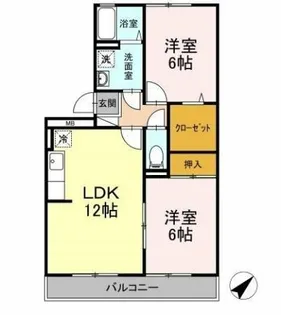 クレール徳力【2階】の間取り