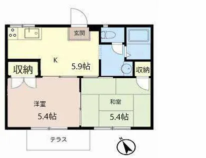 サンハイツ木田【A101号室】の間取り