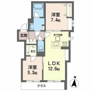 シャーメゾン ル フルーヴ【1階】の間取り