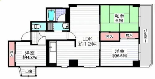 サンハイツ南堀江【605号室】の間取り